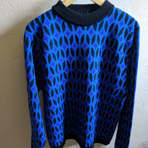 Vintage diamond pattern wool sweater - Picture 4 of 4